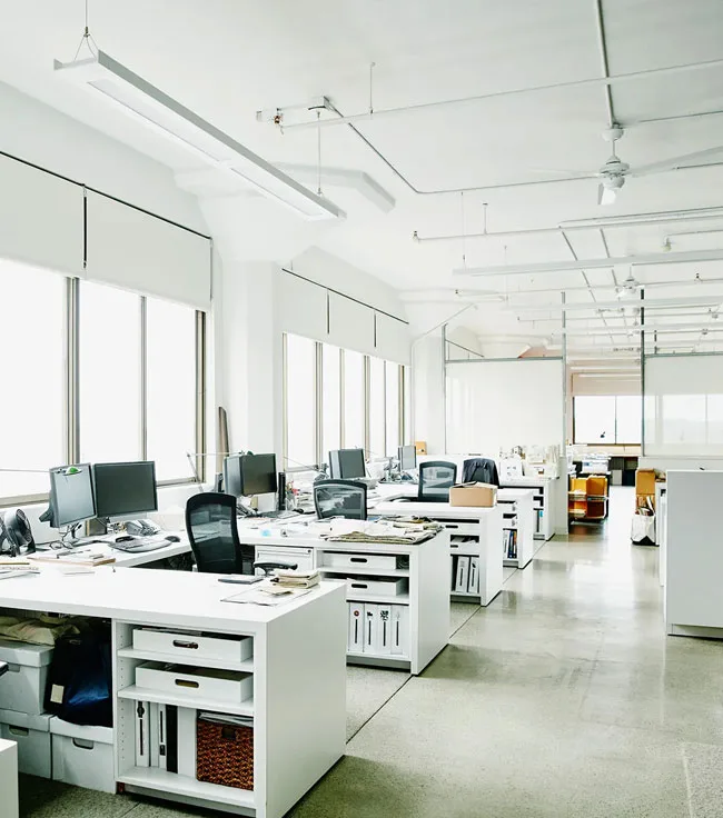 Bright open office ready after a deep clean